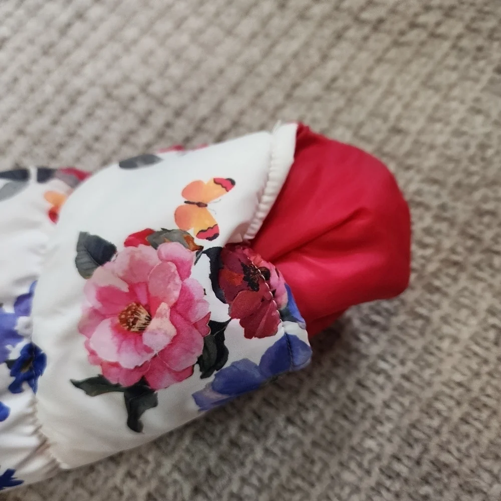 Vintage Floral Full Fleece Lined Snow Suit Size 12 Months